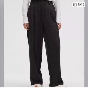 lululemon athletica Black Pinstripe Wide Leg Pants